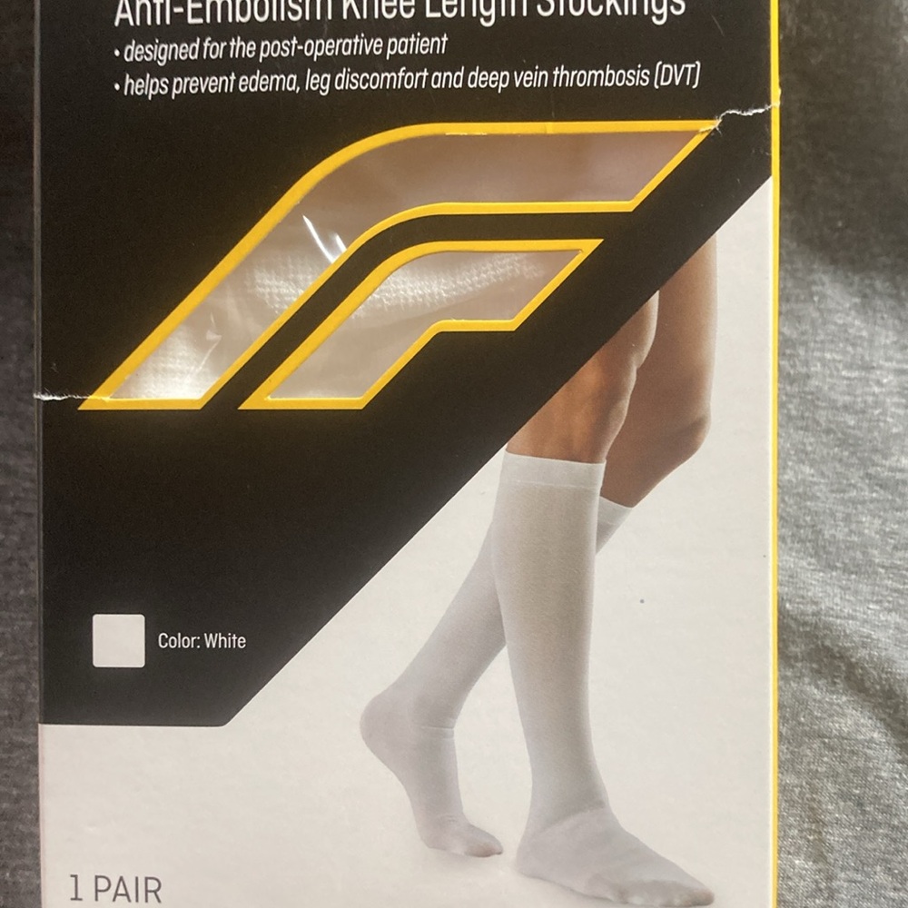 Futuro anti embolism knee length stockings white unisex L - Picture 5 of 12